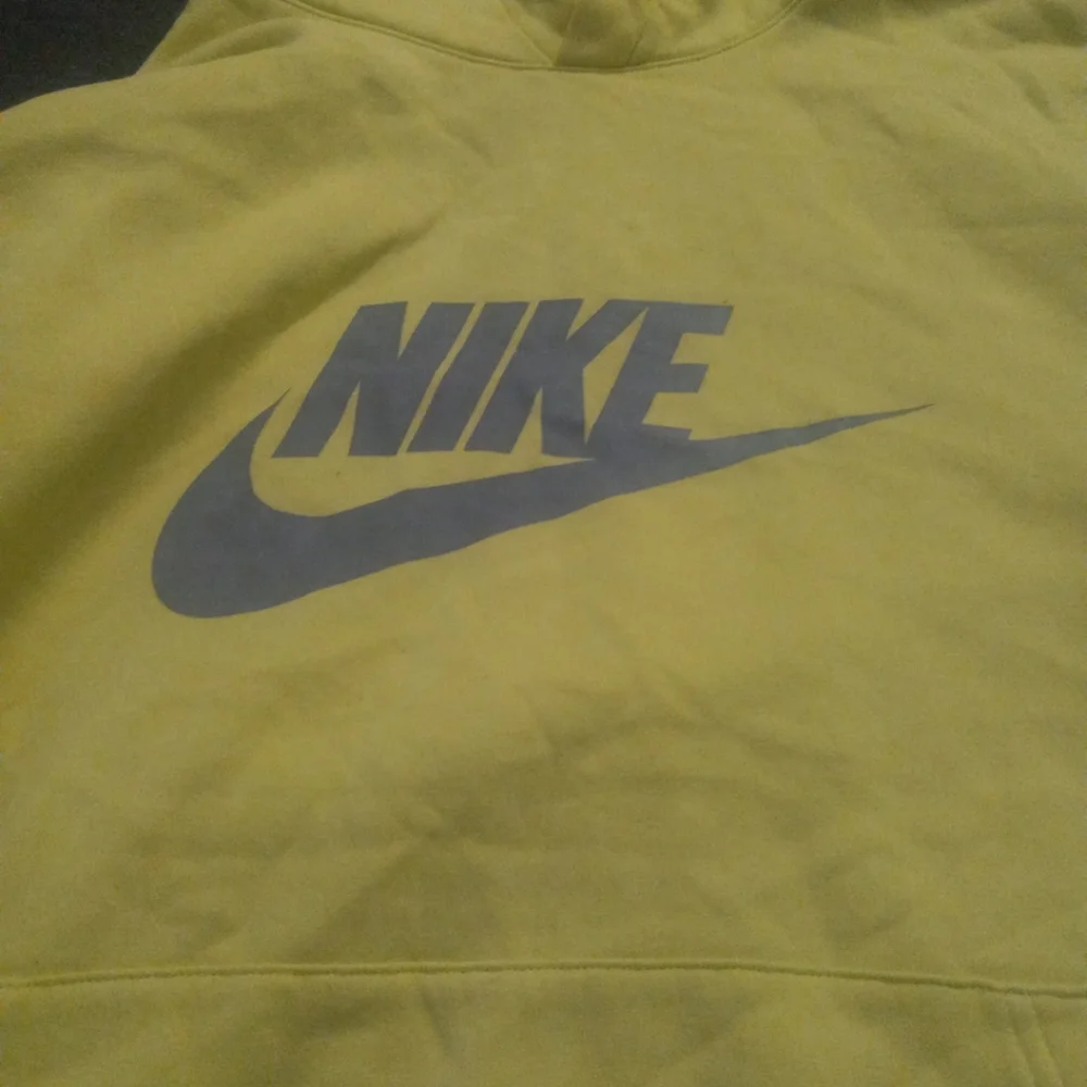 Nike Men Sweatshirt 2XL Green Hoodie Swoosh Logo Spellout Embroidered Fleece